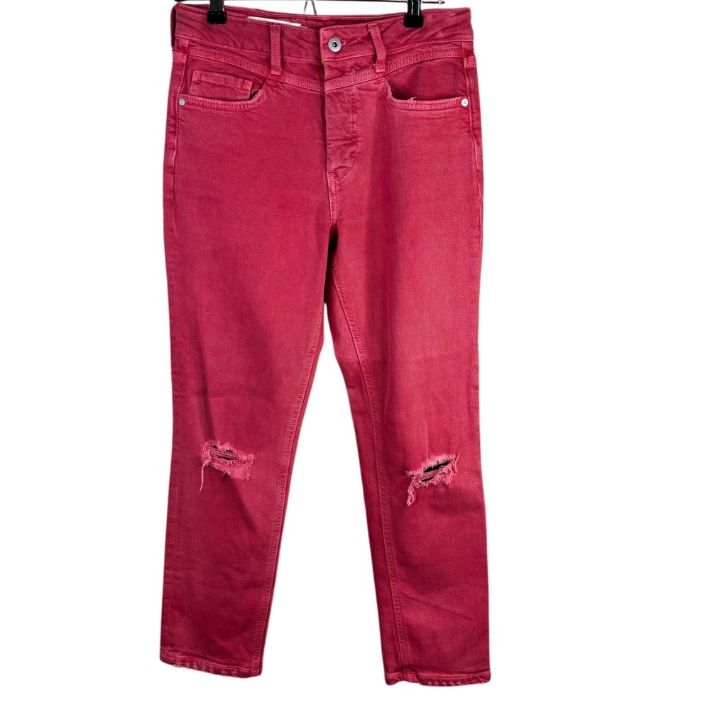 Pilcro and the Letterpress Anthropologie High-Rise Slim Distressed Jeans 27